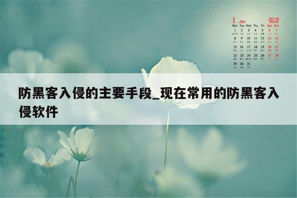 防黑客入侵的主要手段_现在常用的防黑客入侵软件