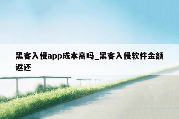 黑客入侵app成本高吗_黑客入侵软件金额返还