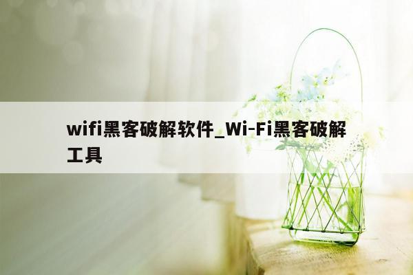 wifi黑客破解软件_Wi-Fi黑客破解工具