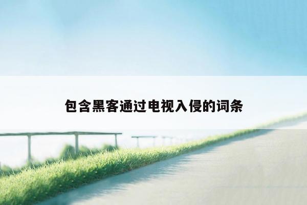 包含黑客通过电视入侵的词条