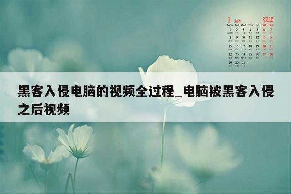 黑客入侵电脑的视频全过程_电脑被黑客入侵之后视频