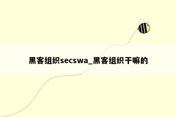 黑客组织secswa_黑客组织干嘛的