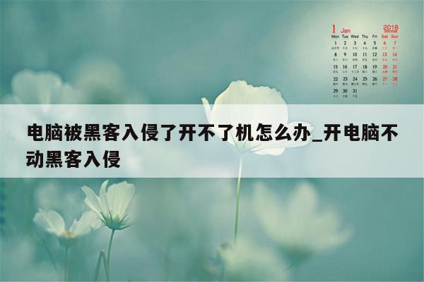 电脑被黑客入侵了开不了机怎么办_开电脑不动黑客入侵