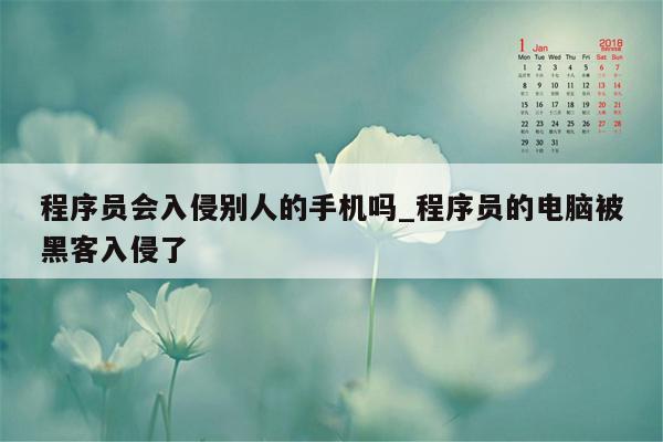 程序员会入侵别人的手机吗_程序员的电脑被黑客入侵了