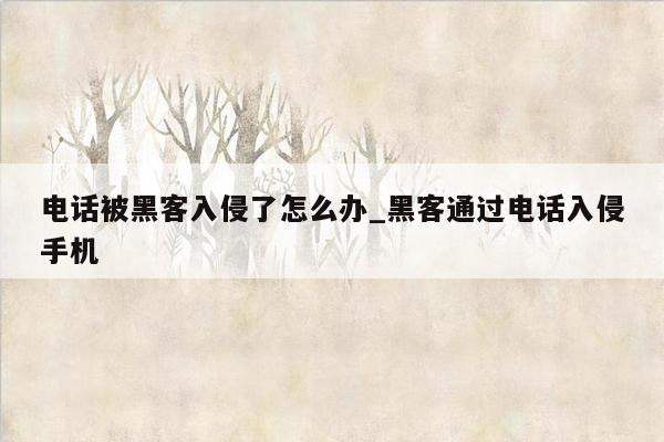 电话被黑客入侵了怎么办_黑客通过电话入侵手机