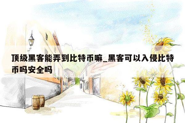顶级黑客能弄到比特币嘛_黑客可以入侵比特币吗安全吗