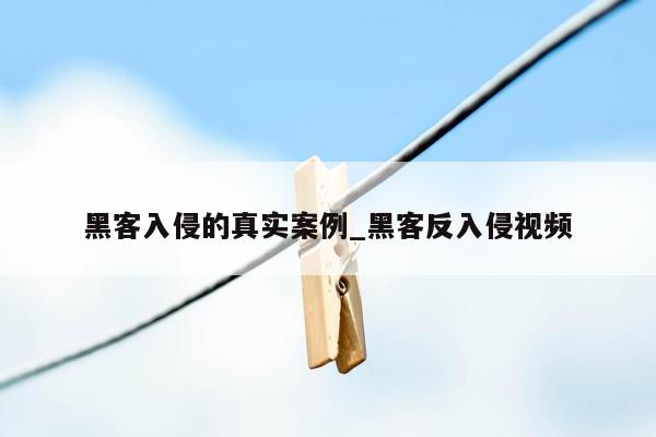 黑客入侵的真实案例_黑客反入侵视频