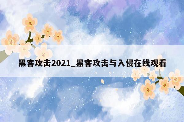 黑客攻击2021_黑客攻击与入侵在线观看