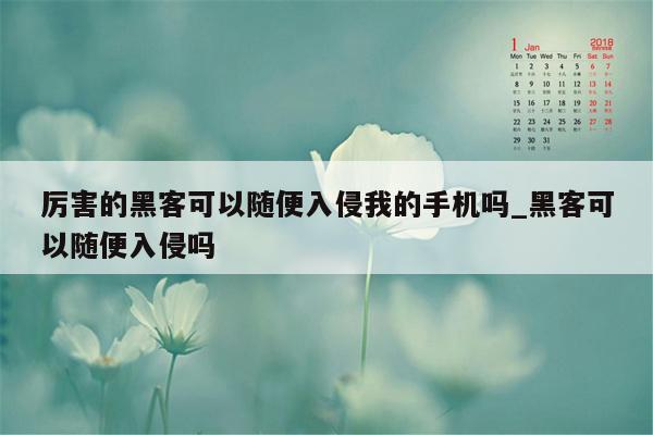 厉害的黑客可以随便入侵我的手机吗_黑客可以随便入侵吗