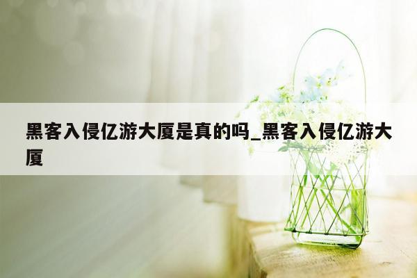 黑客入侵亿游大厦是真的吗_黑客入侵亿游大厦