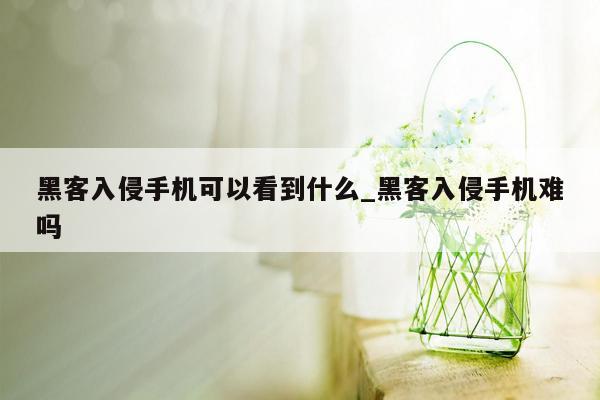 黑客入侵手机可以看到什么_黑客入侵手机难吗