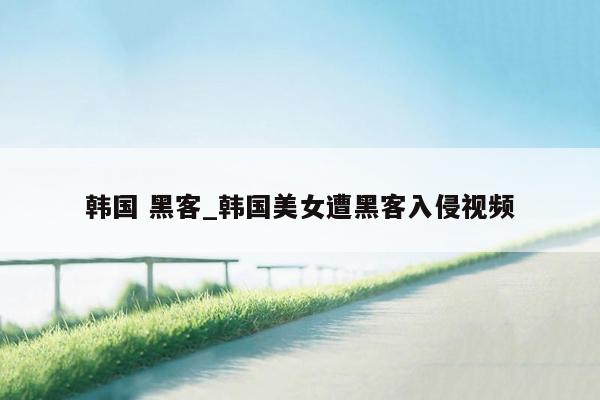 韩国 黑客_韩国美女遭黑客入侵视频