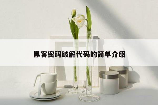 黑客密码破解代码的简单介绍