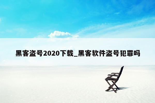 黑客盗号2020下载_黑客软件盗号犯罪吗